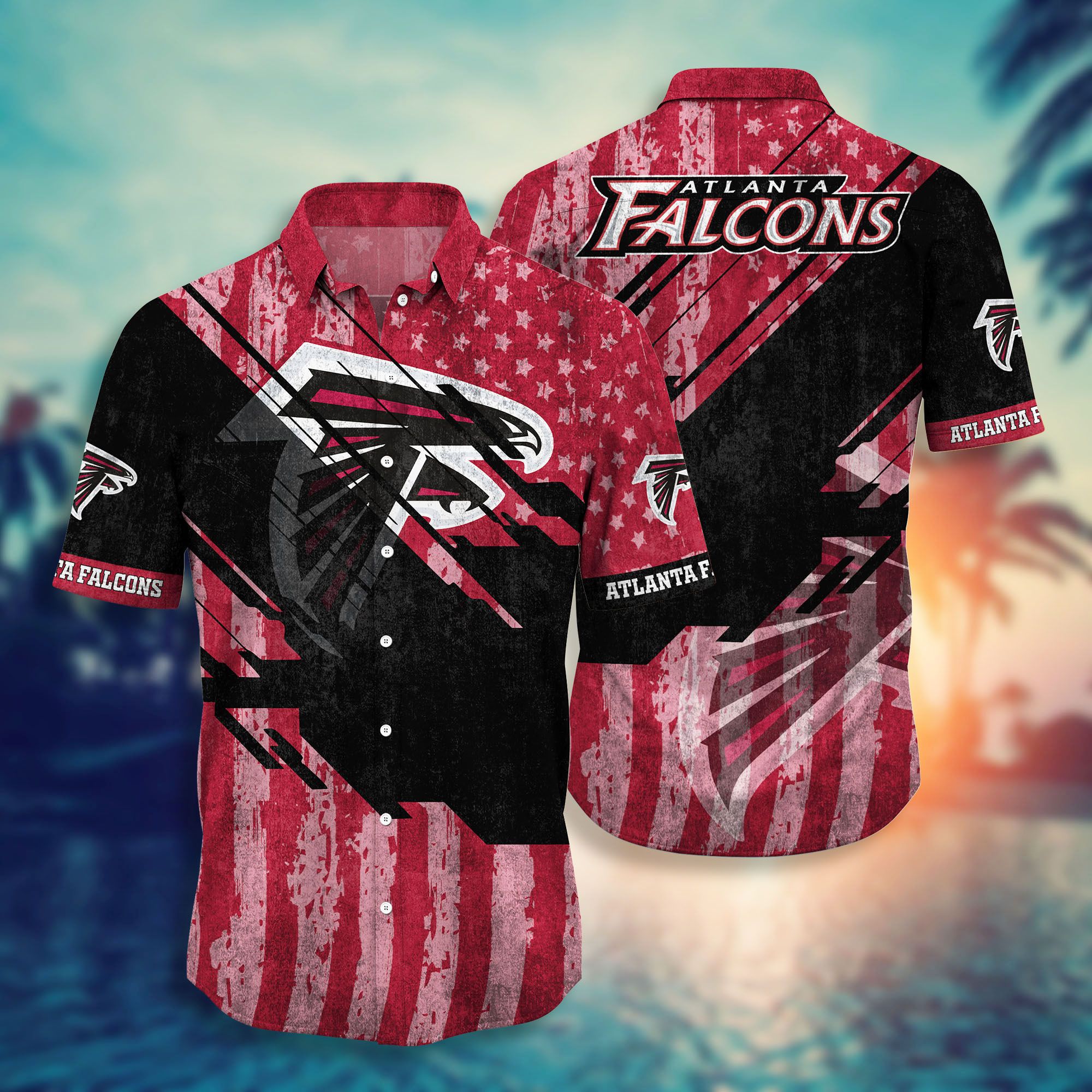 Atlanta Falcons American Distressed Hawaiian Shirt