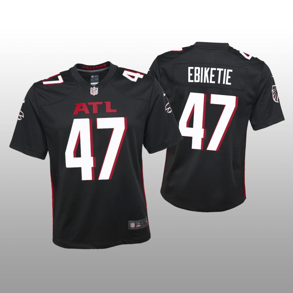 Atlanta Falcons Arnold Ebiketie Black Jersey Game - Youth