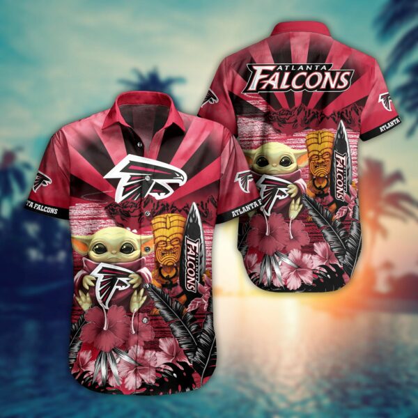 Atlanta Falcons Baby Yoda Hug Falcons Hawaiian Shirt