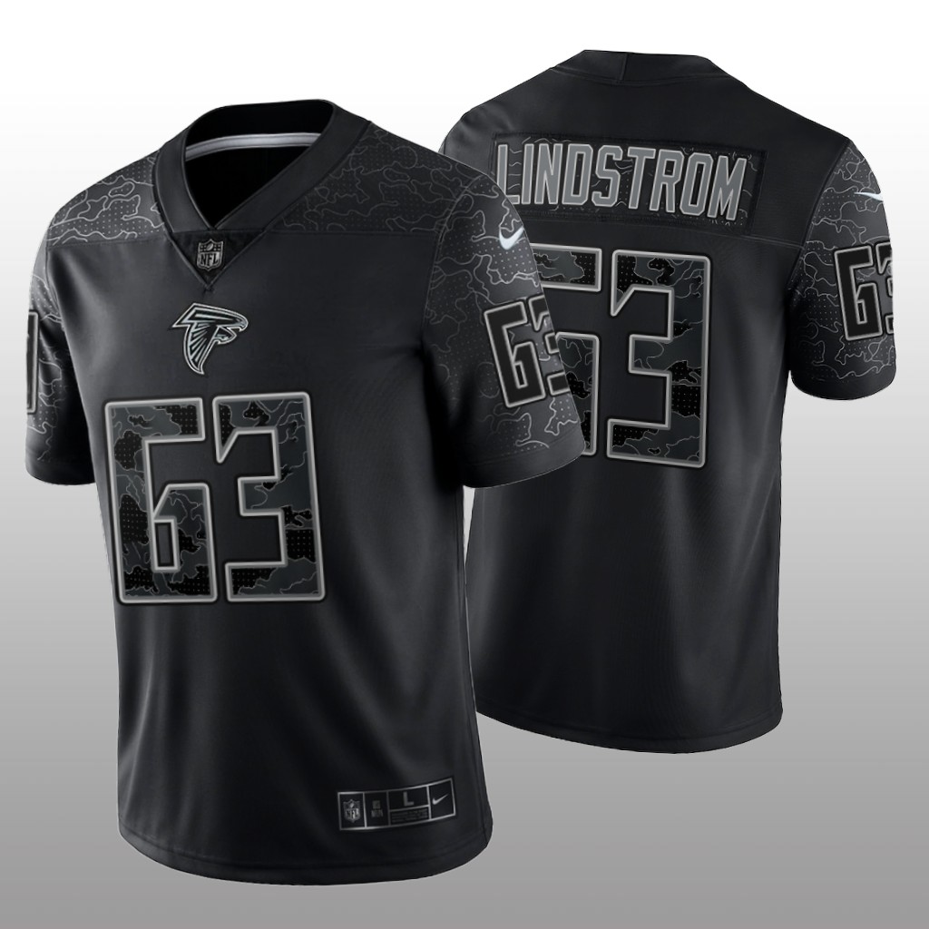 Atlanta Falcons Chris Lindstrom Black Jersey Reflective Limited - Men's