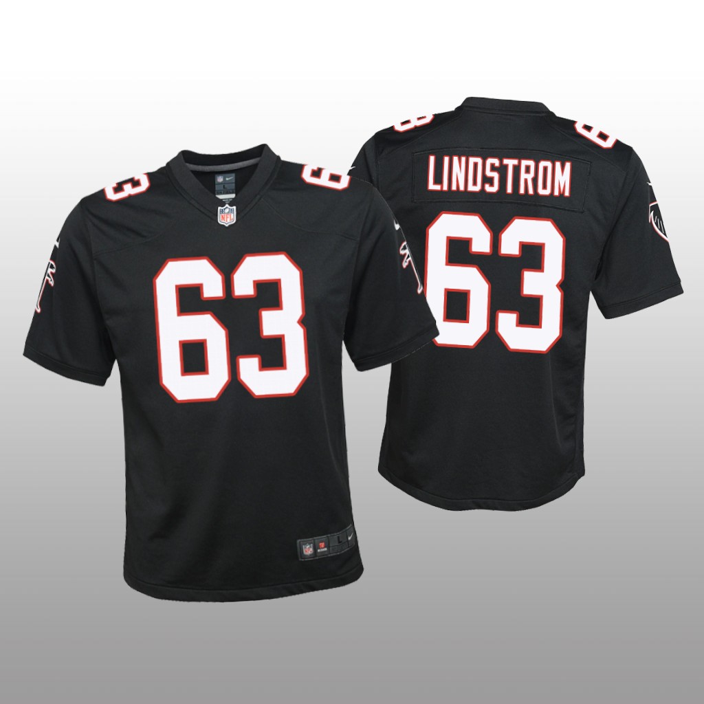 Atlanta Falcons Chris Lindstrom Black Jersey Throwback Game - Youth