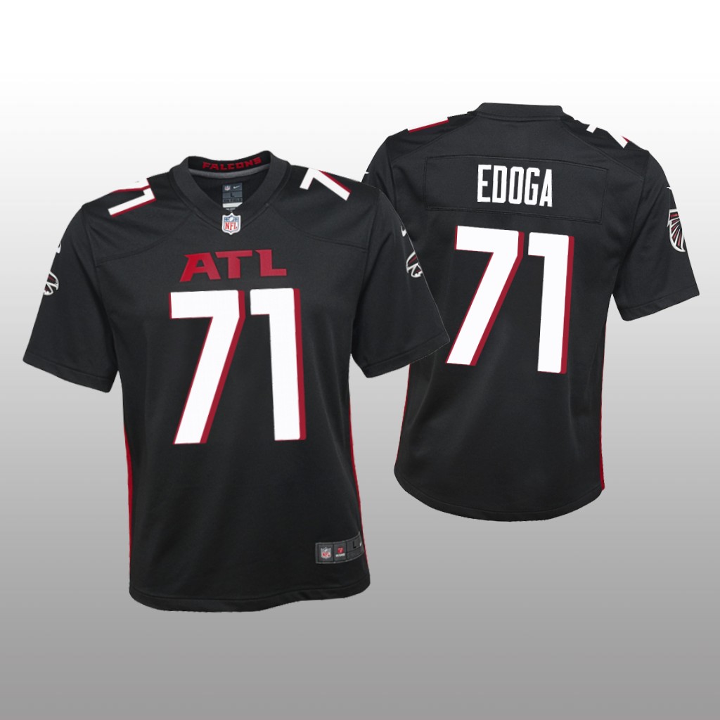 Atlanta Falcons Chuma Edoga Black Jersey Game - Youth