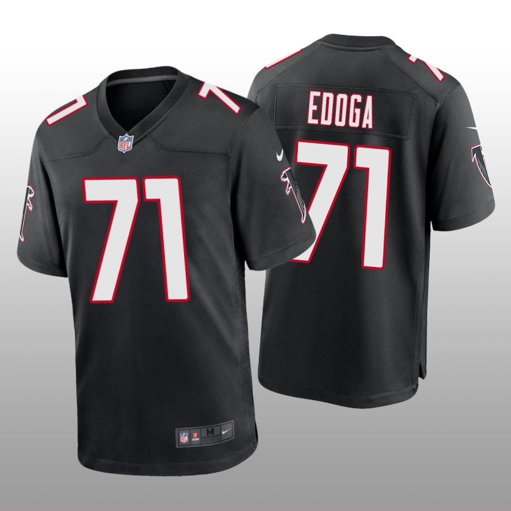 Atlanta Falcons Chuma Edoga Black Jersey Throwback Game - Men's