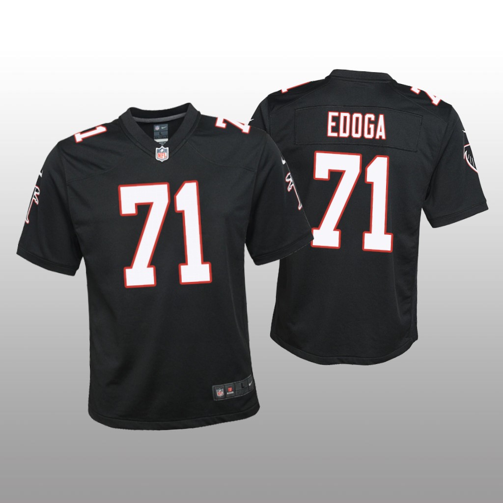Atlanta Falcons Chuma Edoga Black Jersey Throwback Game - Youth