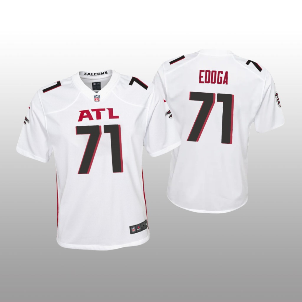 Atlanta Falcons Chuma Edoga White Jersey Game - Youth