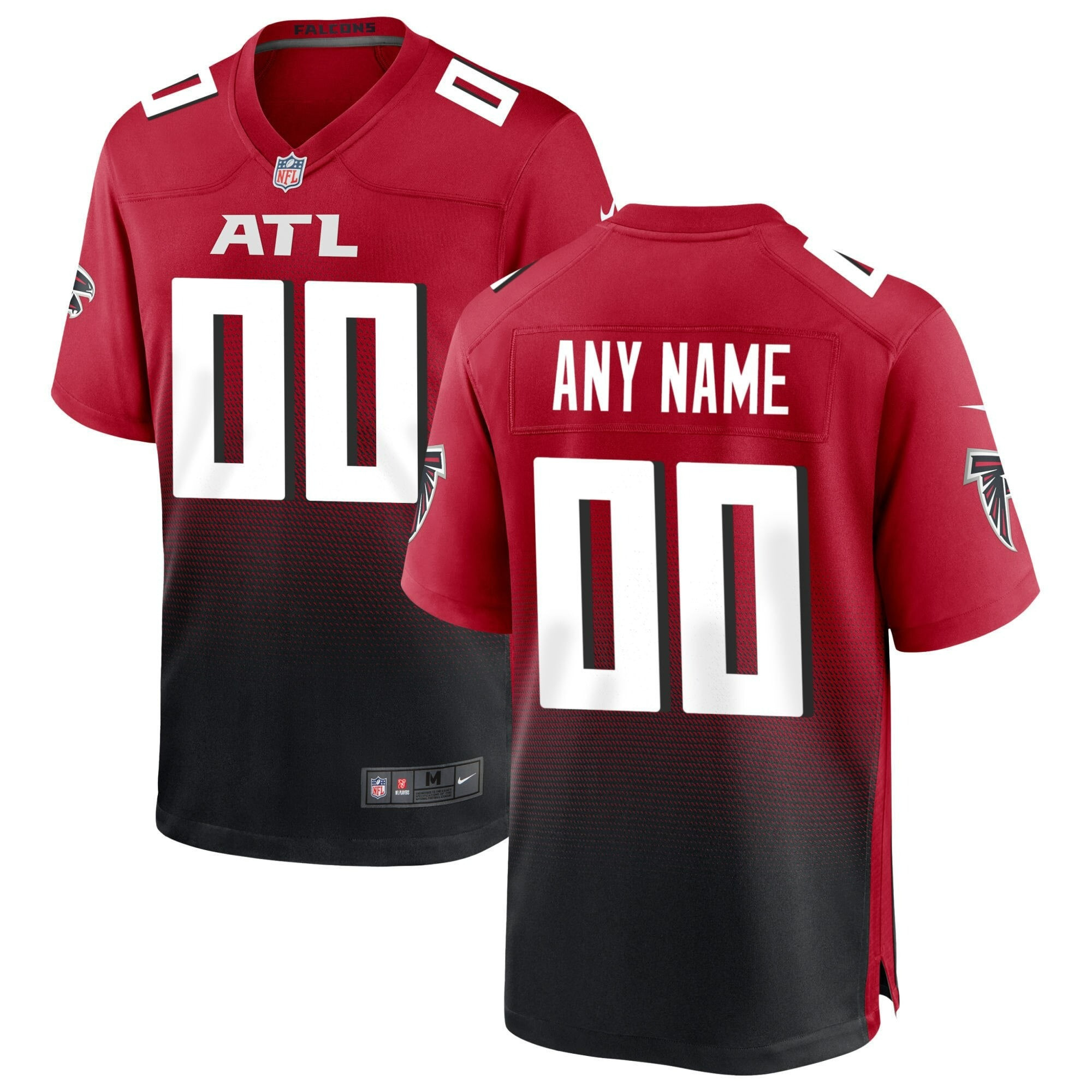 Atlanta Falcons Custom Collection Black Red Jersey - All Stitched
