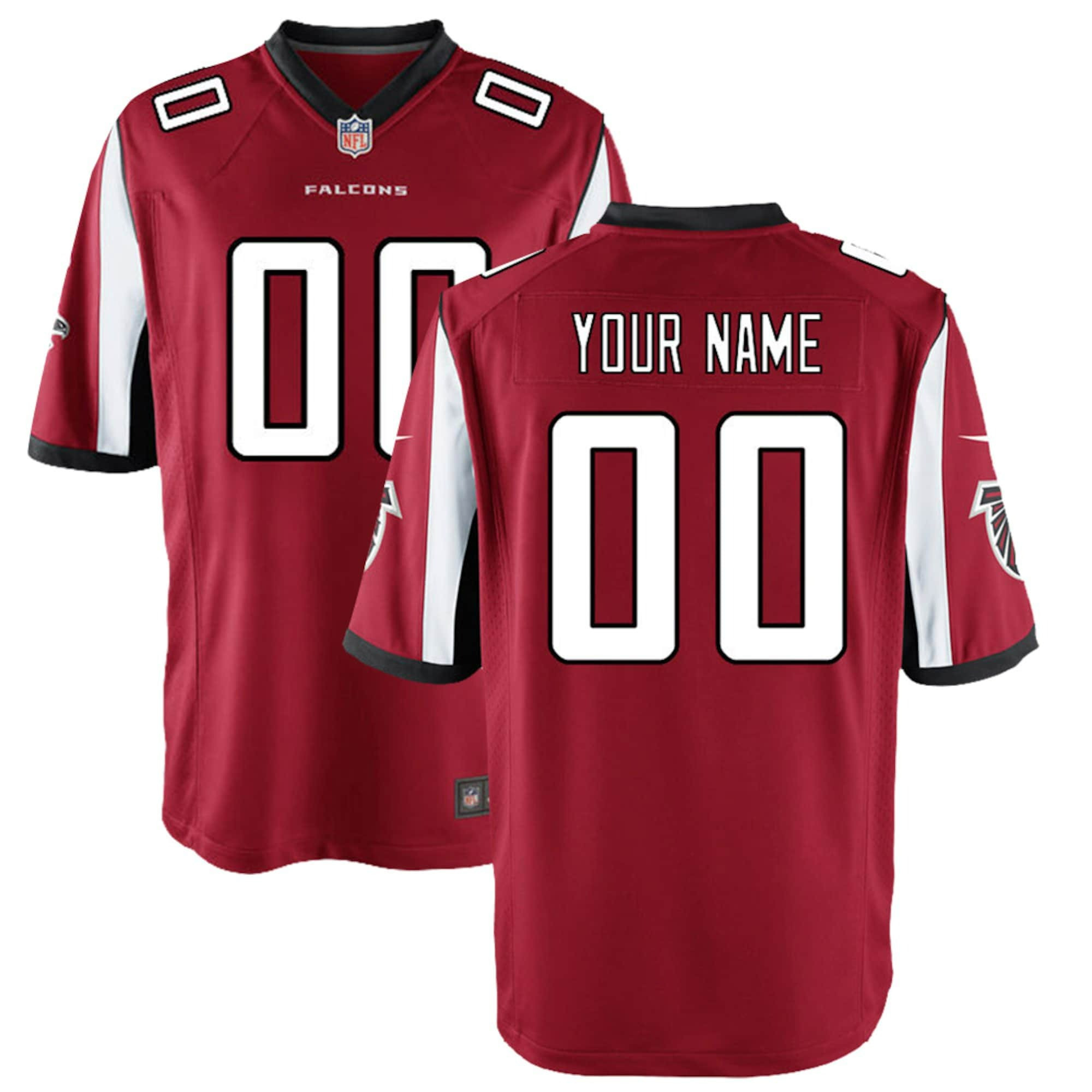 Atlanta Falcons Custom Collection Red Jersey - All Stitched