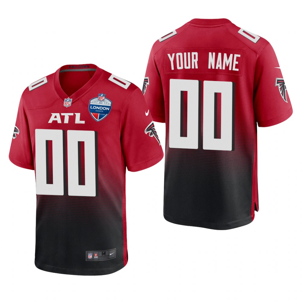 Atlanta Falcons Custom Red Game 2021 NFL London Game - Men's