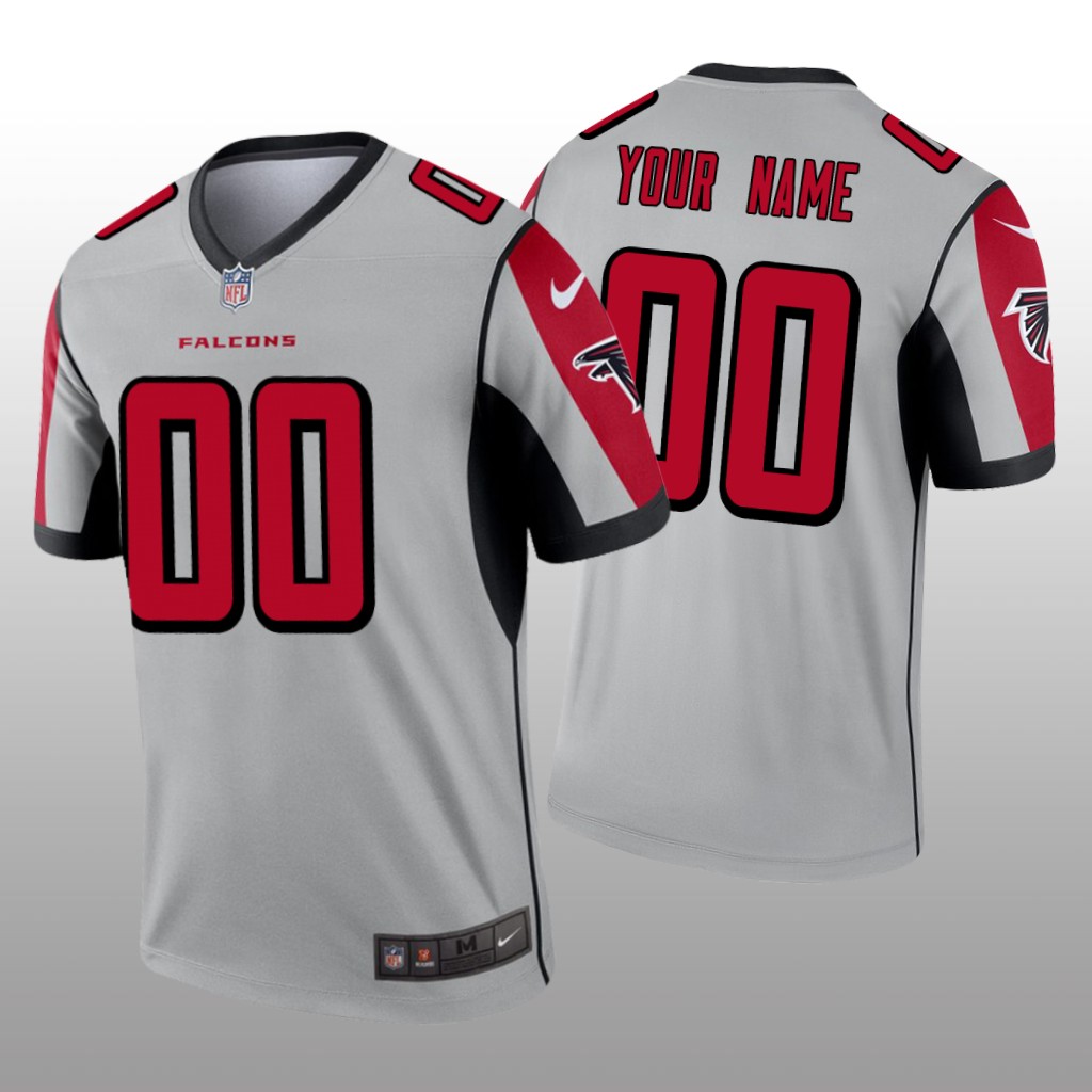 Atlanta Falcons Custom Silver Jersey Inverted Legend - Men's