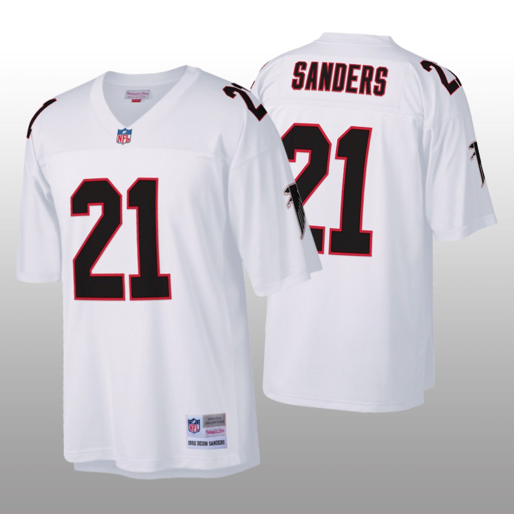 Atlanta Falcons Deion Sanders Mitchell & Ness White Legacy Jersey - Men's