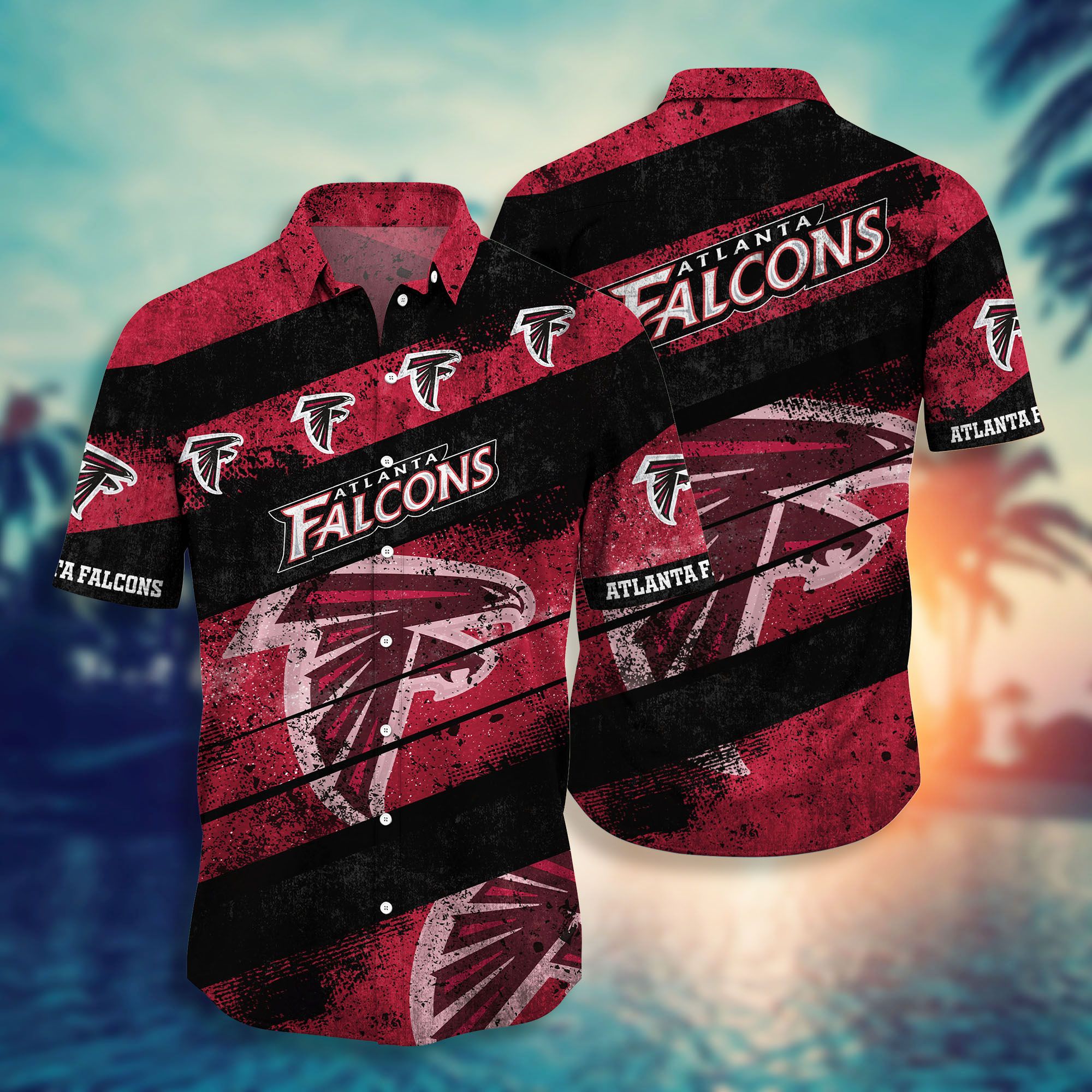 Atlanta Falcons Distressed Hawaiian Shirt