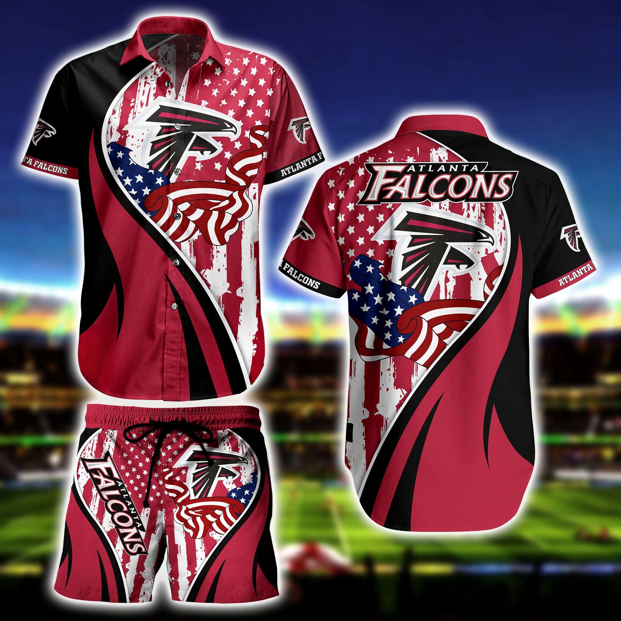 Atlanta Falcons Flag American Summer Hawaiian Shirt