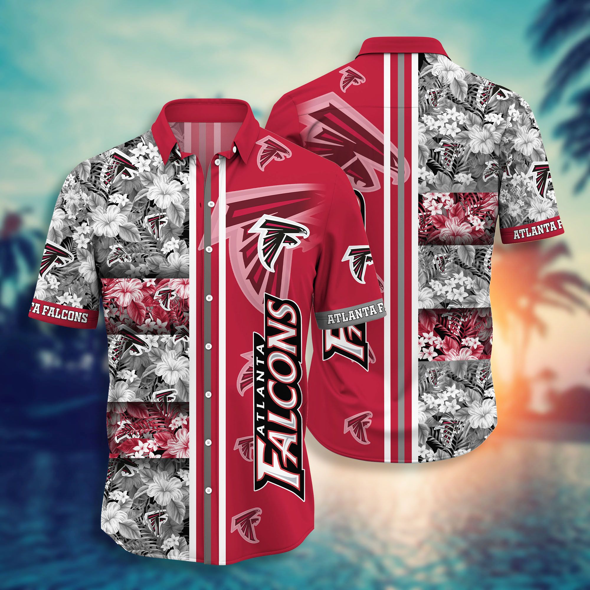 Atlanta Falcons Floral and Flower Red Hawaiian Shirt