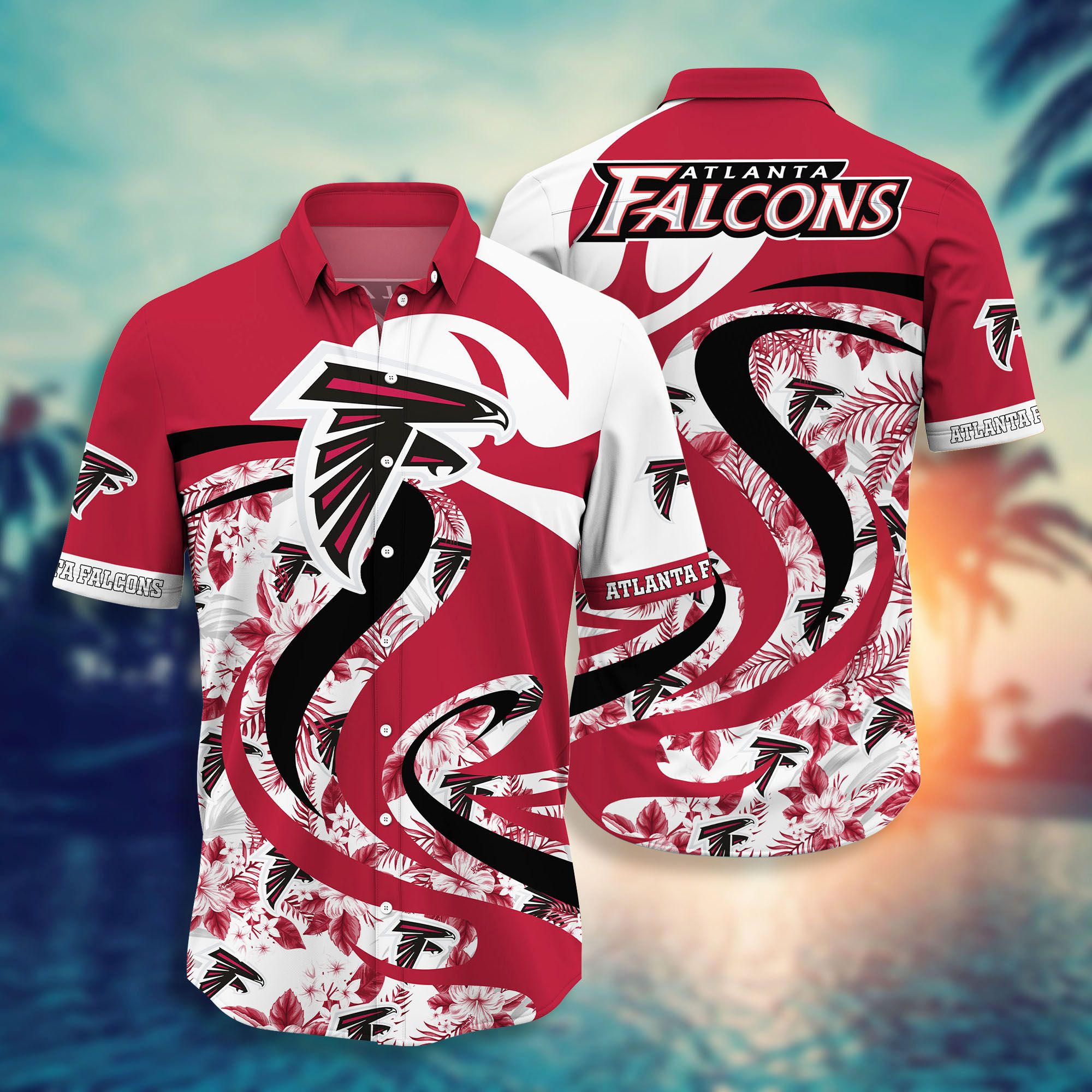 Atlanta Falcons Floral Hawaiian Shirt
