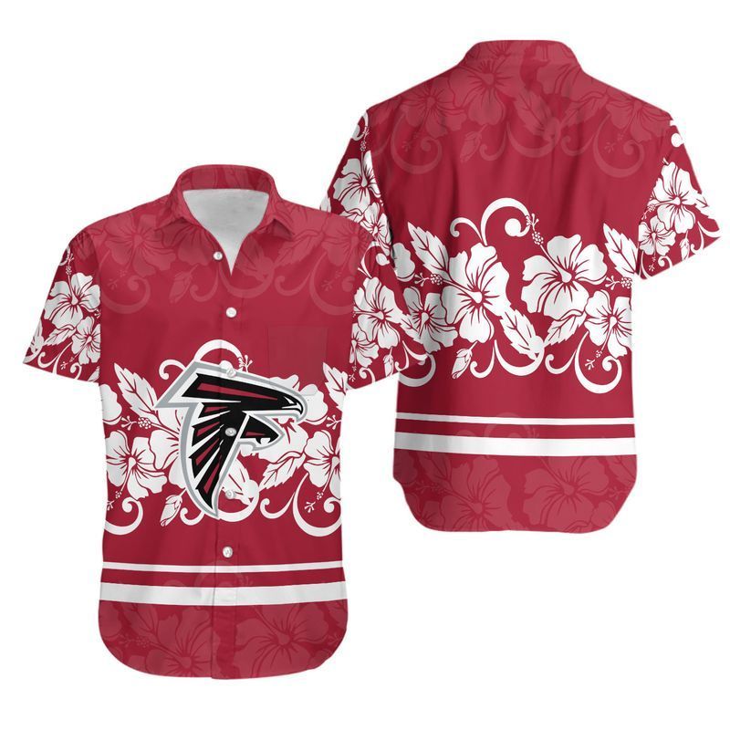 Atlanta Falcons Hibiscus Flowers Hawaiian Shirt