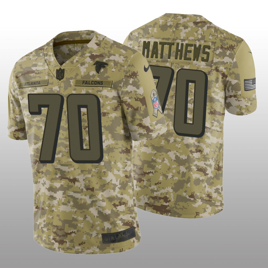 Atlanta Falcons Jake Matthews #70 Salute to Service Limited Jersey - Camo