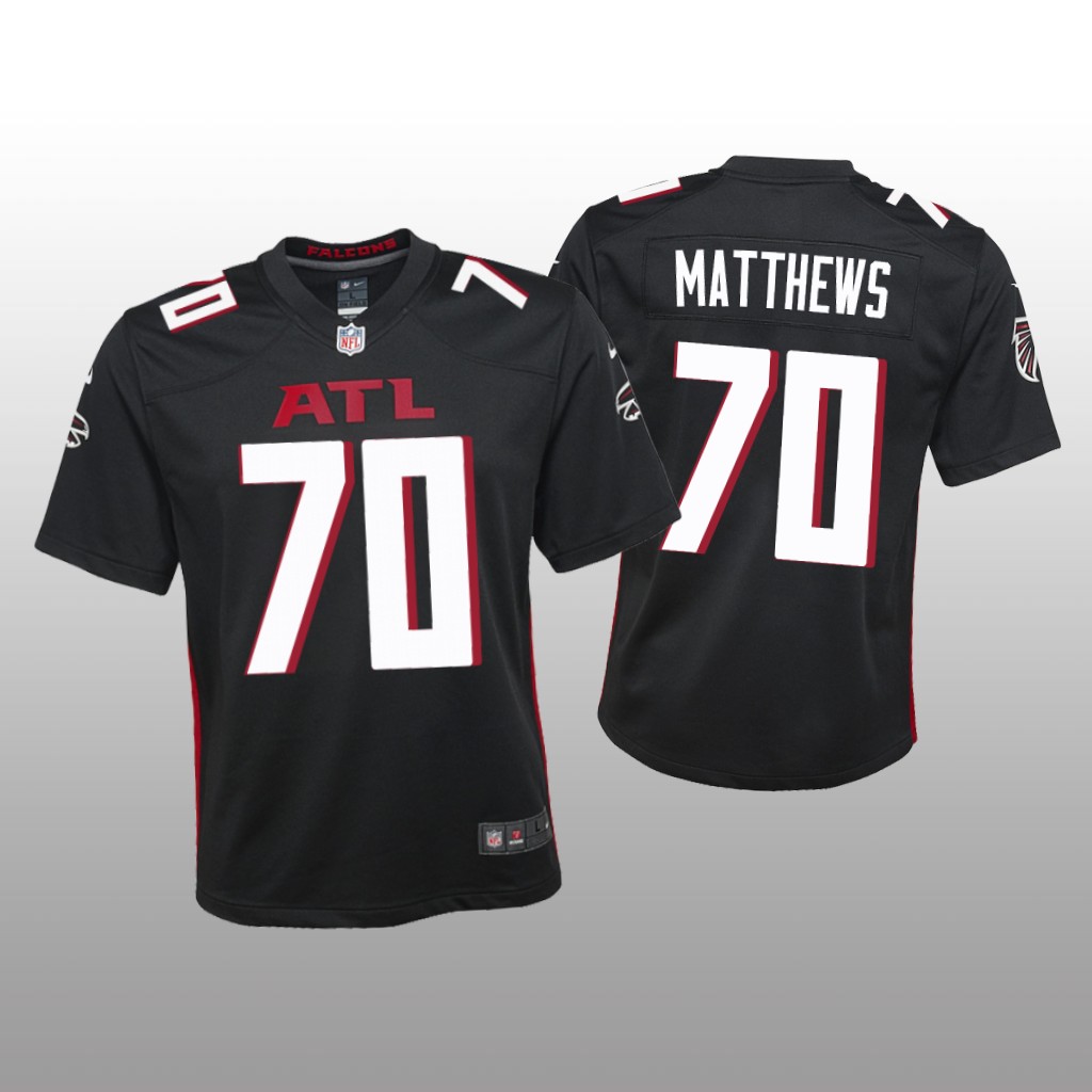 Atlanta Falcons Jake Matthews Black Jersey Game - Youth