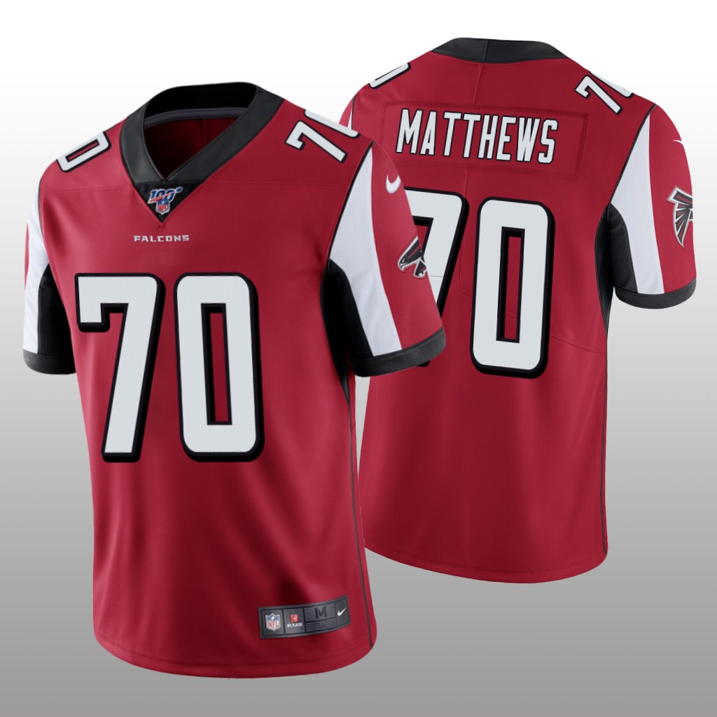 Atlanta Falcons Jake Matthews Red Vapor Limited Jersey 100th Season - Men's
