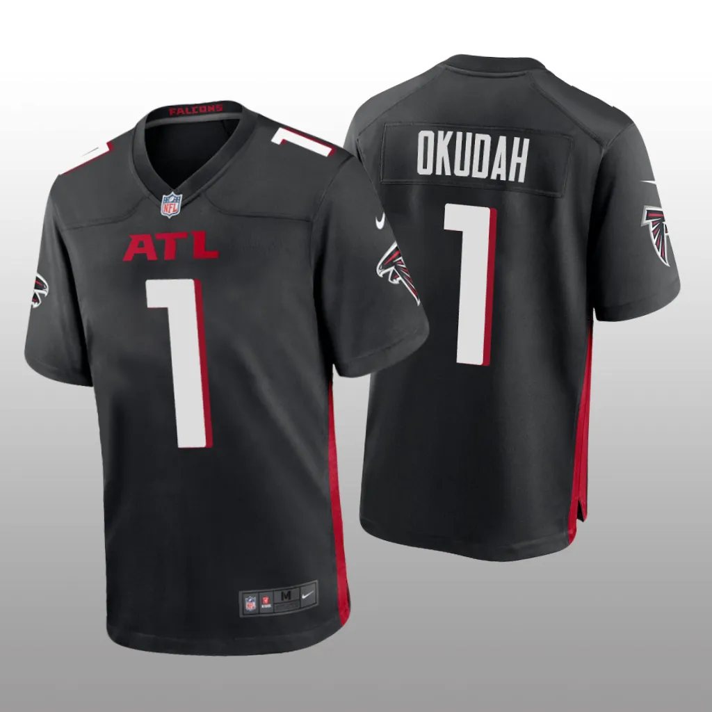 Atlanta Falcons Jeff Okudah Black Jersey Game - Men's