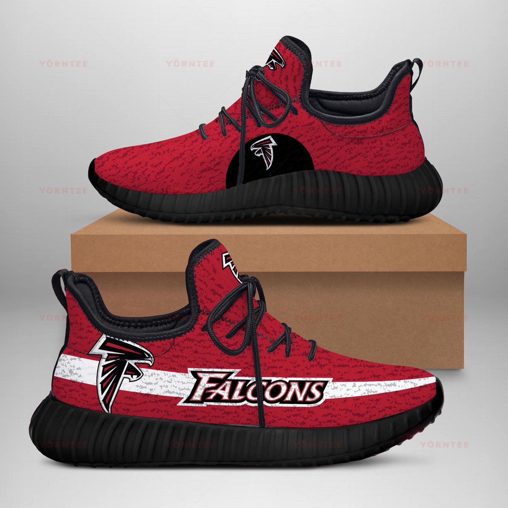 Atlanta Falcons Limited Edition Men’S And Women’S Black Sole And Shoelaces Red Reze Sneakers