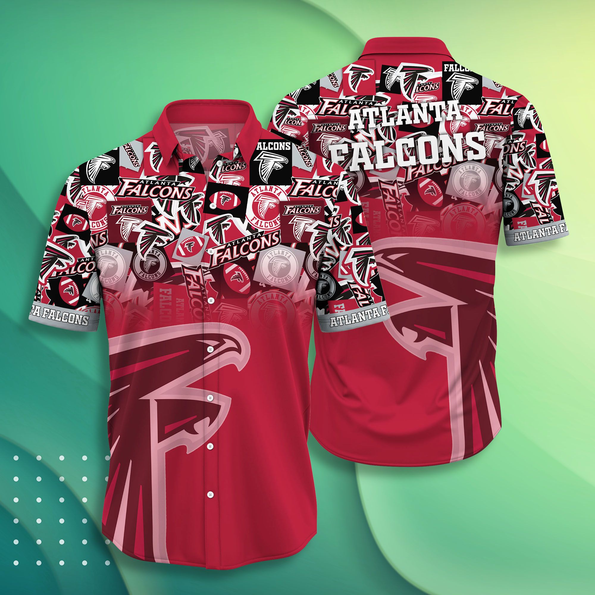 Atlanta Falcons Logo and Ball Summer Hawaiian Shirt