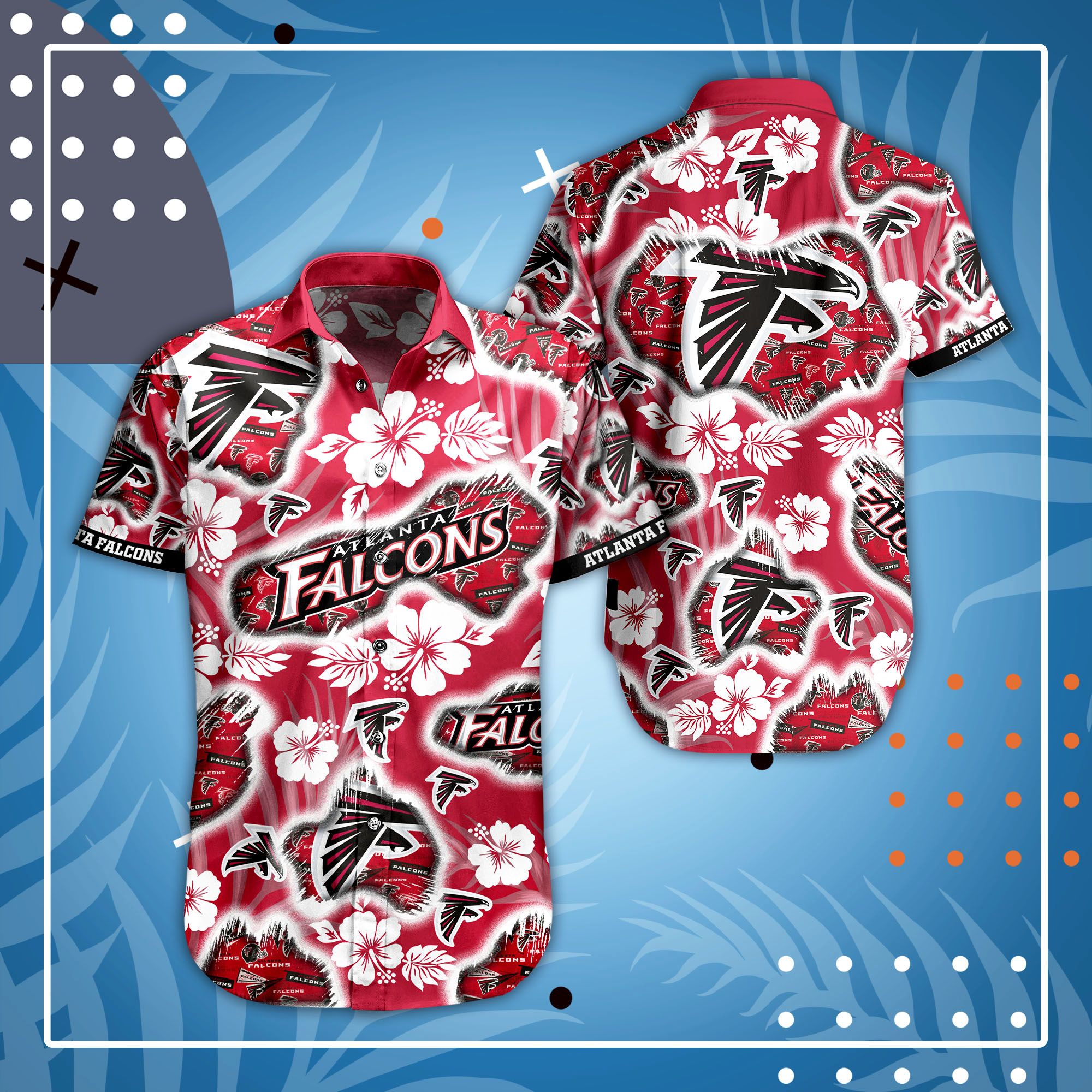 Atlanta Falcons Many Logo and Flower Hawaiian Shirt