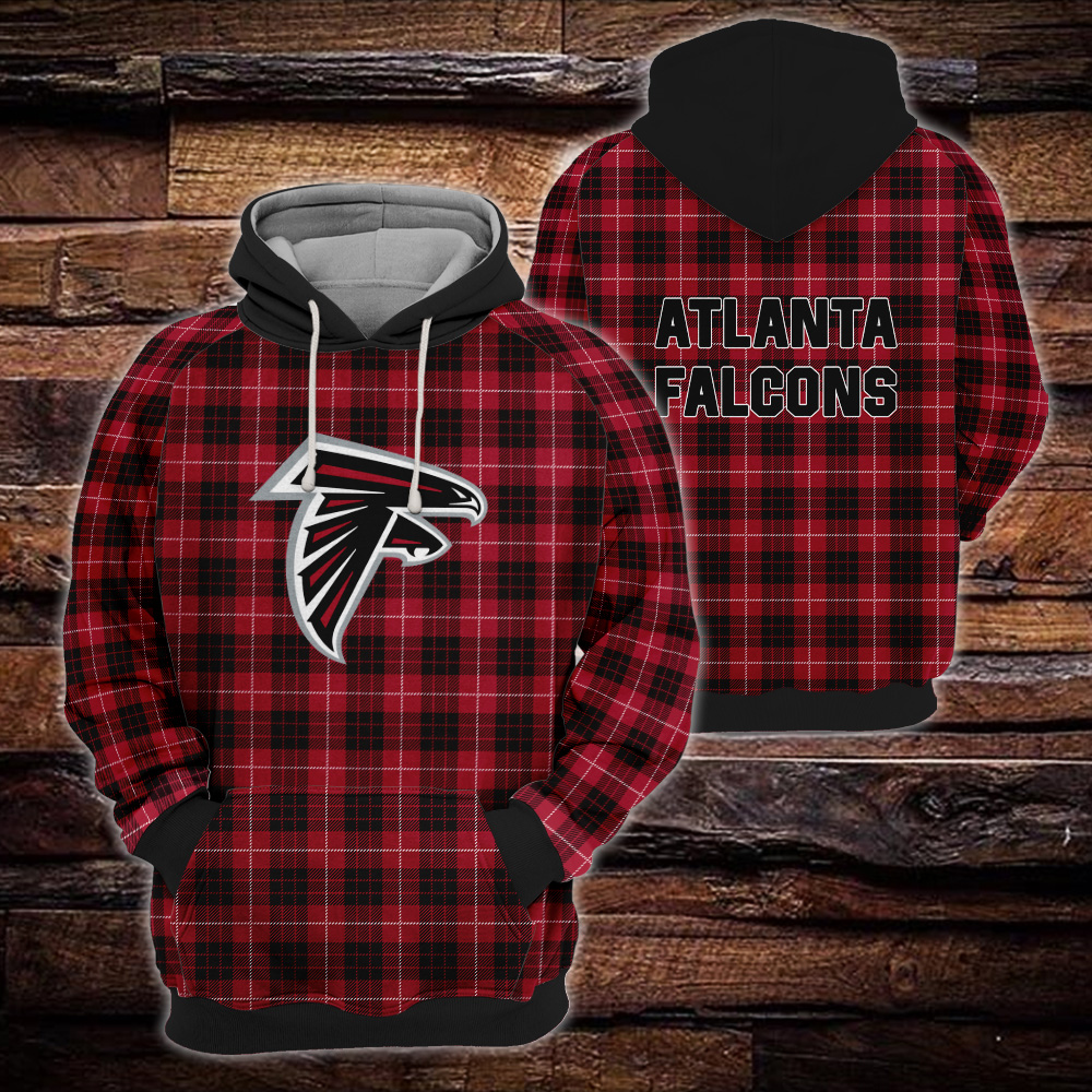 Atlanta Falcons Plaid Hoodie 3D Gift For Fans