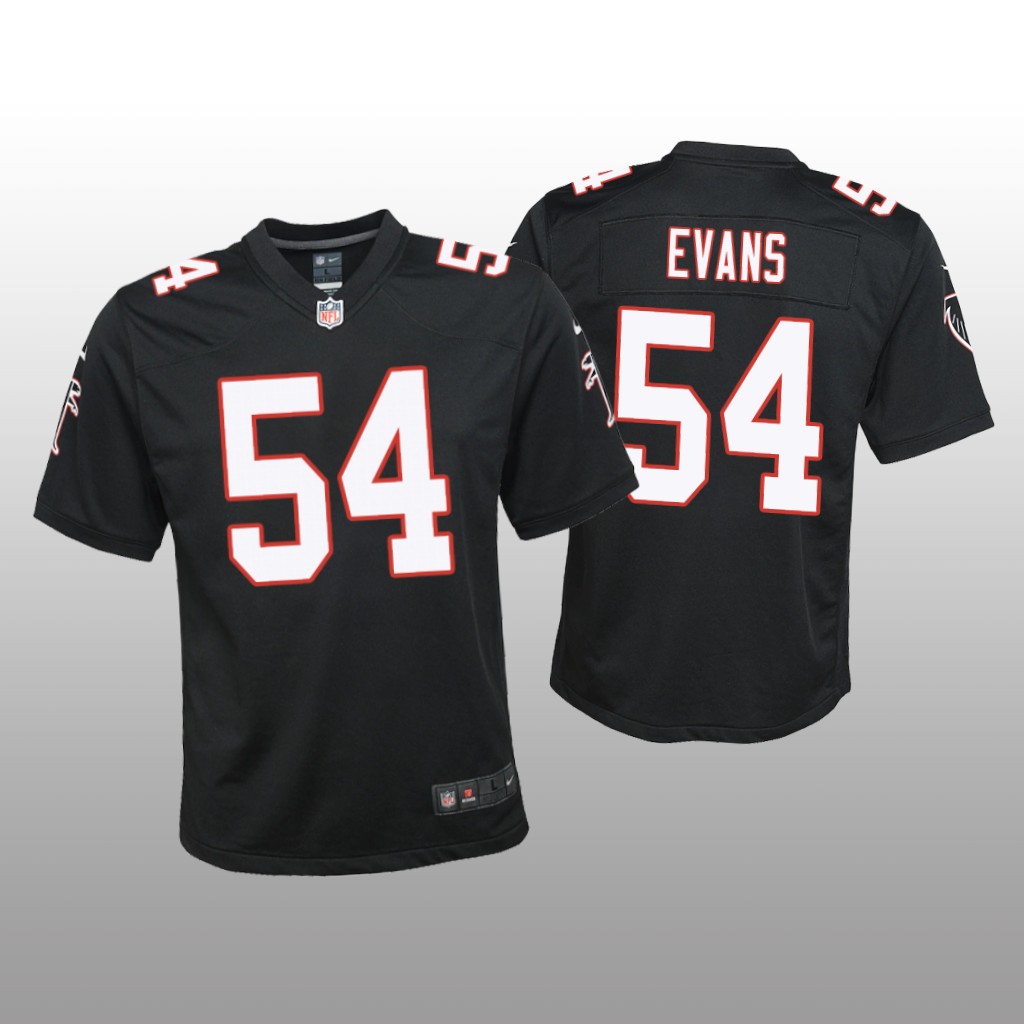Atlanta Falcons Rashaan Evans Black Jersey Throwback Game - Youth