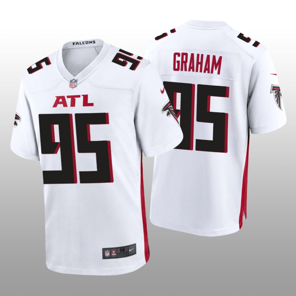 Atlanta Falcons Ta'Quon Graham White Jersey Game - Men's