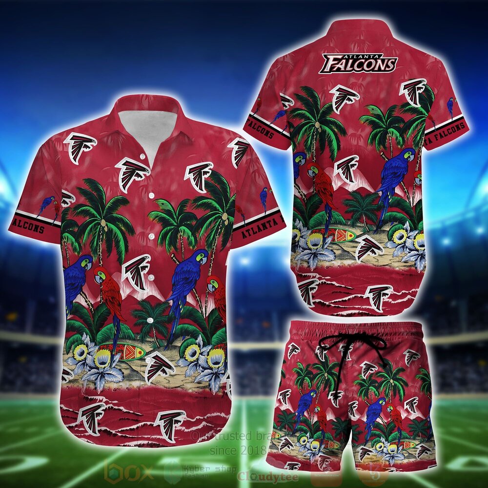 Atlanta Falcons Tropical Sea And Parrots Hawaiian Shirt