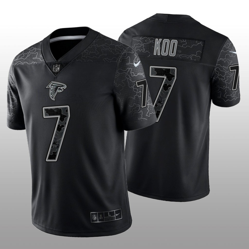 Atlanta Falcons Younghoe Koo Black Jersey Reflective Limited - Men's