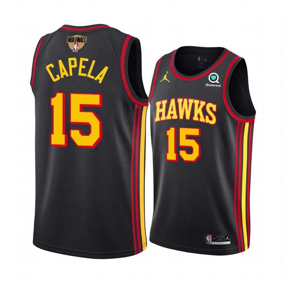 Atlanta Hawks #15 Clint Capela 2021 NBA Playoffs Black Jersey G7 Starters