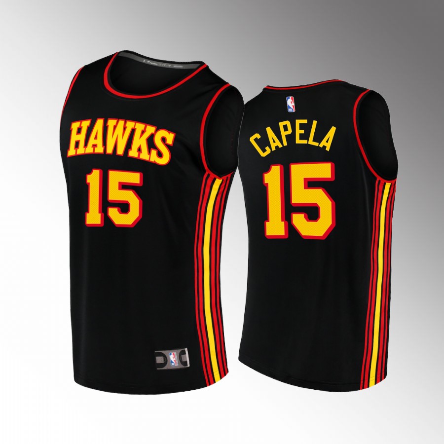 Atlanta Hawks #15 Clint Capela Statement Jersey 2022-23 Black