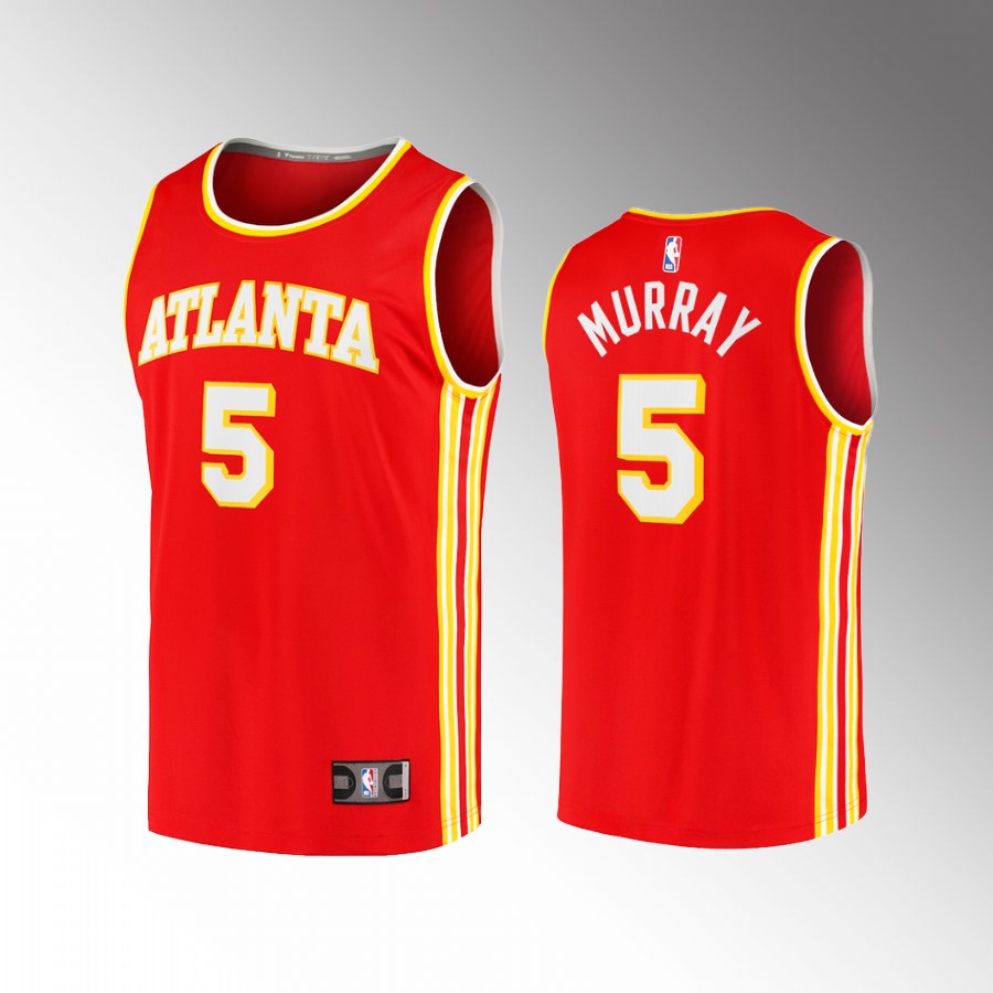 Atlanta Hawks #5 Dejounte Murray Icon Edition Jersey Fast Break Red