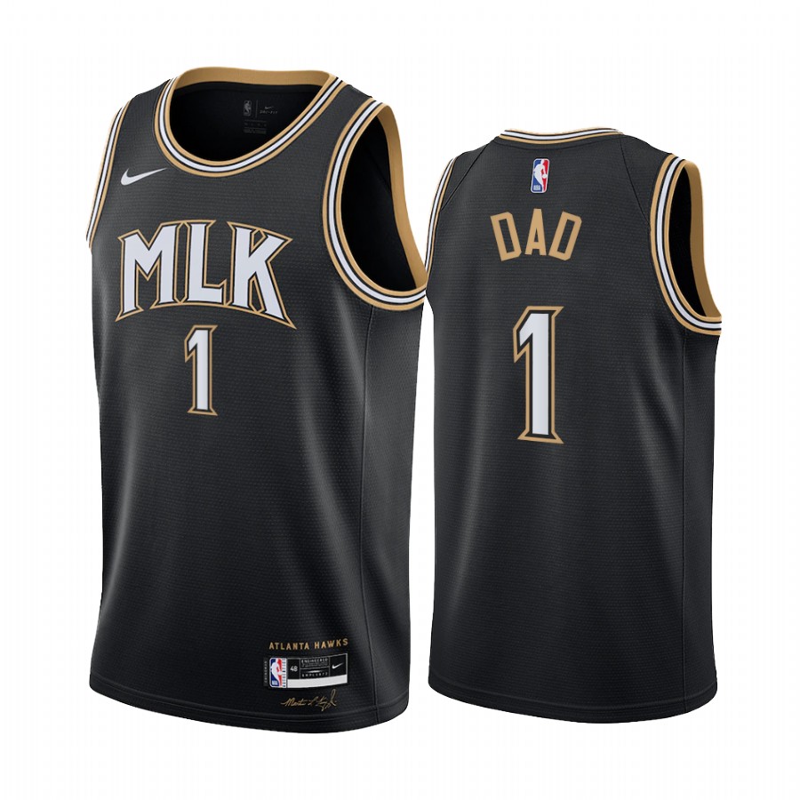 Atlanta Hawks 2021 Fathers Day Black No.1 Dad Jersey