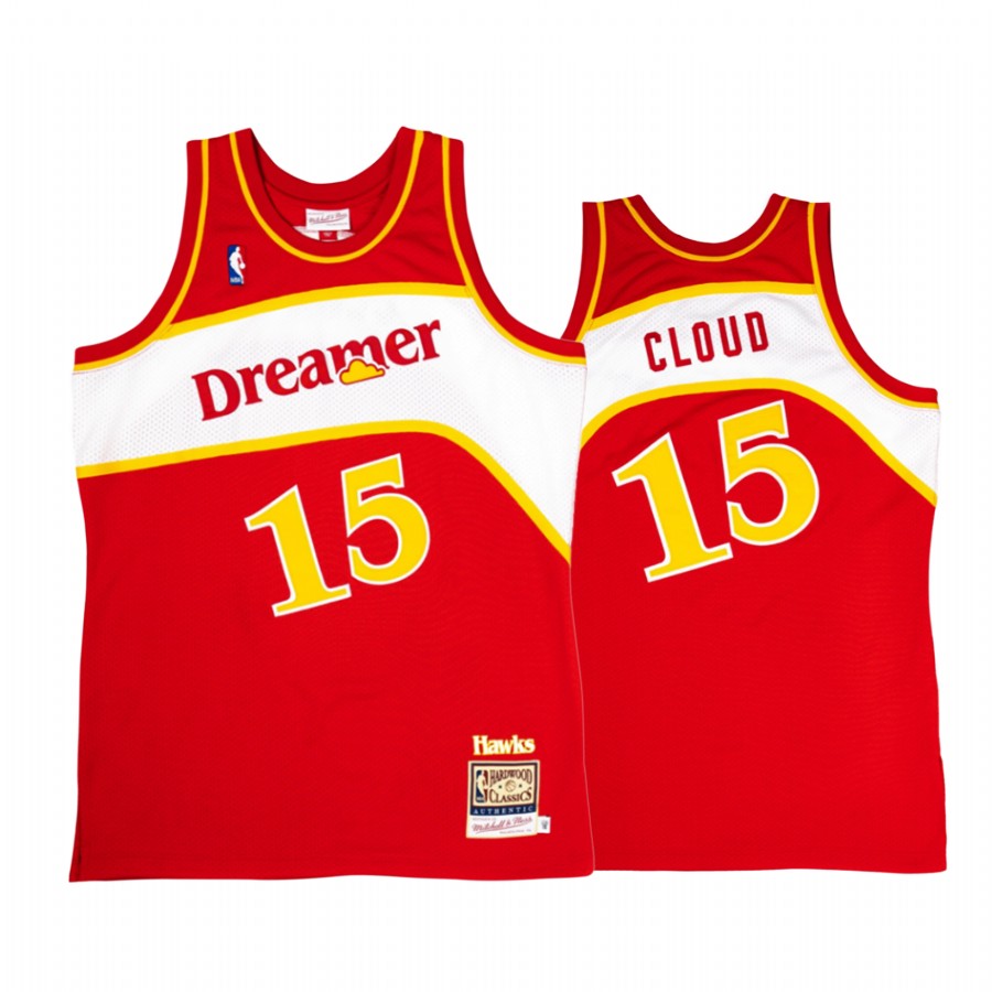 Atlanta Hawks Cloud J.Cole Dreamer Red Jersey #15 Throwback