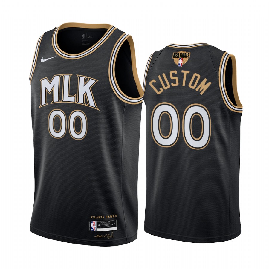Atlanta Hawks Custom Black 2021 NBA Playoffs Jersey