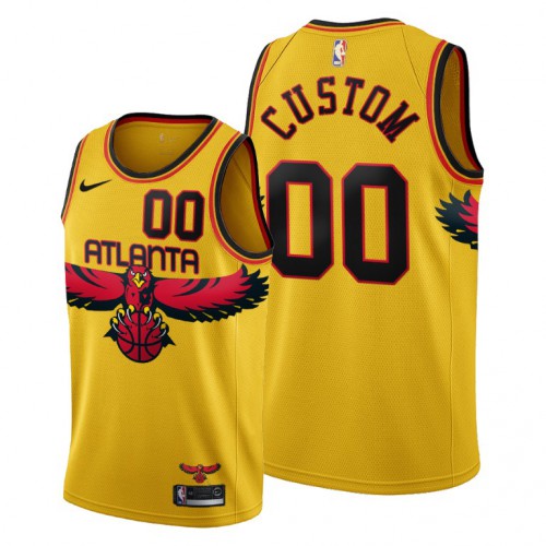 Atlanta Hawks Custom Men’s 2021-22 City Edition Gold NBA Jersey