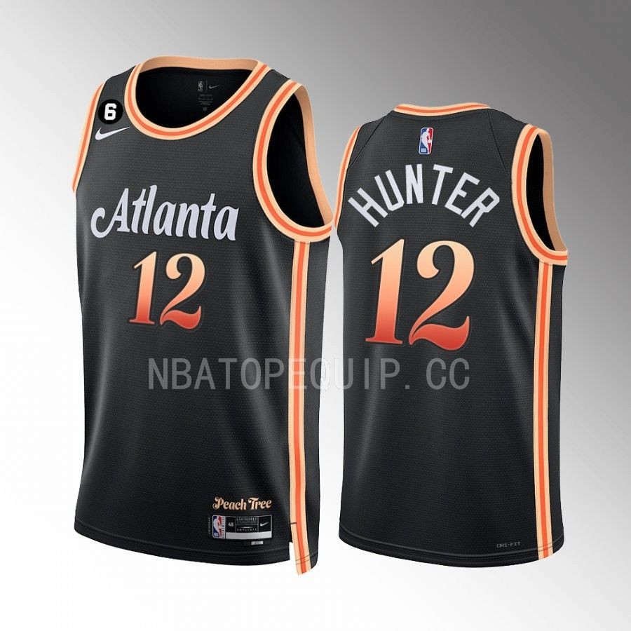 Atlanta Hawks De'Andre Hunter 2022-23 City Edition Black #12 Jersey NO.6 Patch