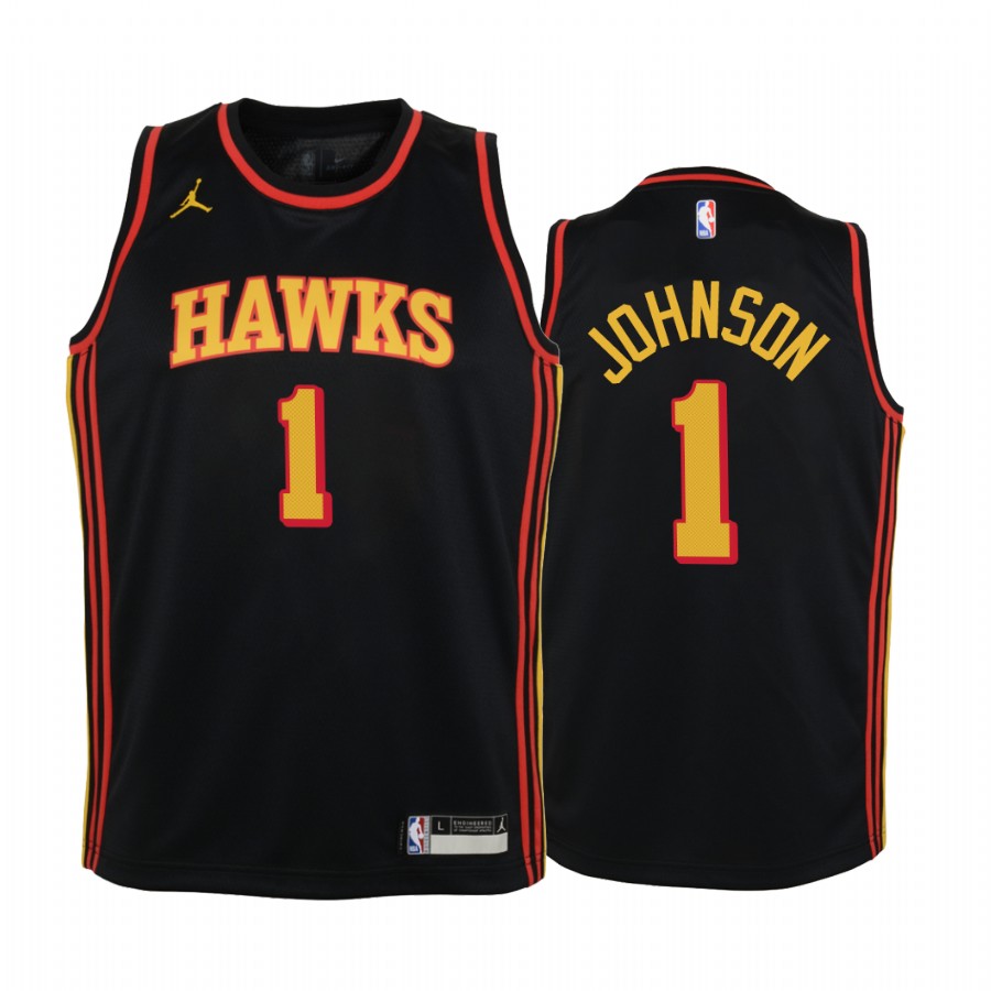 Atlanta Hawks Jalen Johnson Statement Edition Black Youth Jersey 2021 NBA Draft #1