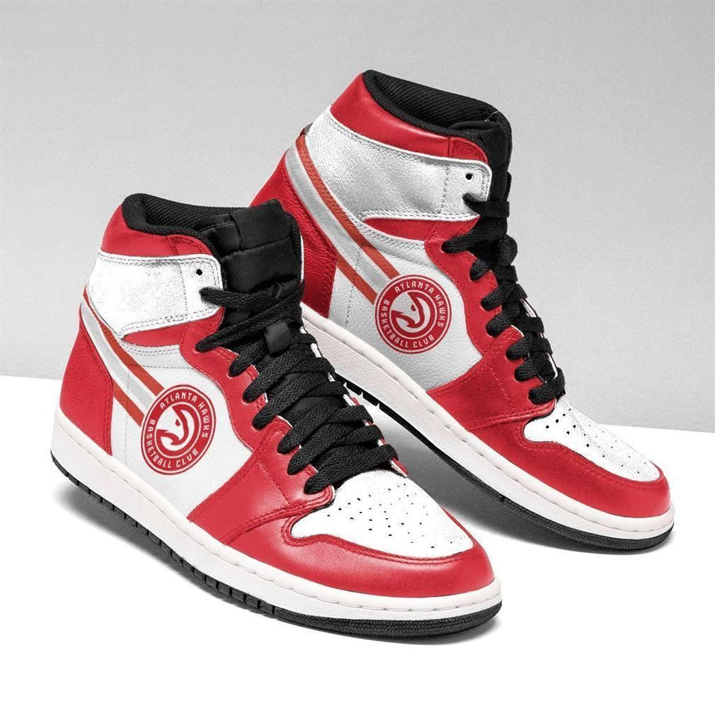 Atlanta Hawks NBA Fashion Sneakers Basketball Shoes Leather High Top Air Jordan Sneaker, Air Jordan Hightop