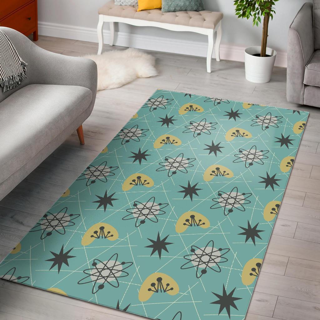 Atom Science Pattern Print Area Limited Edition Rectangle Rug