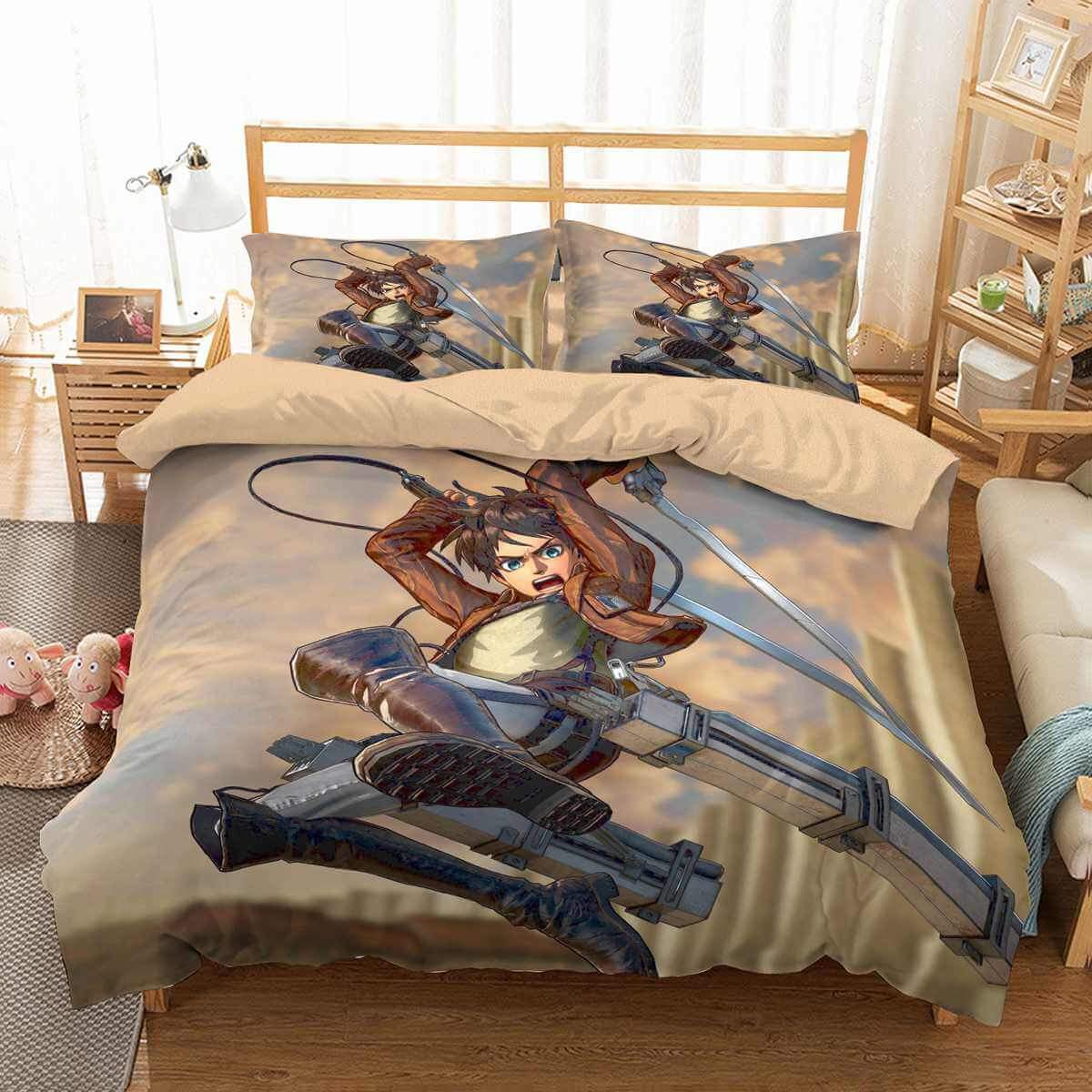 Attack On Titan 3D Customized Duvet Cover Bedding Set