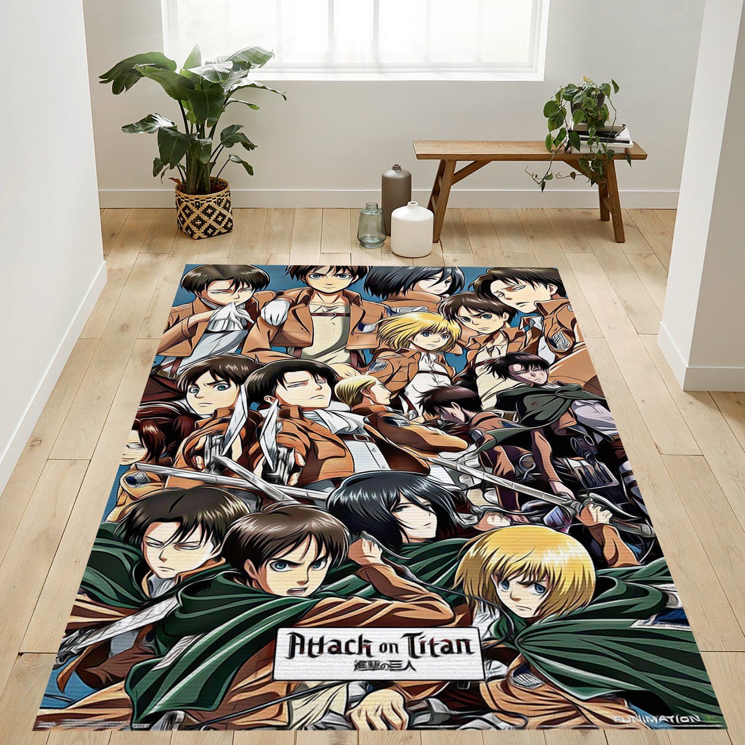 Attack On Titan Characters Rectangle Rug – Custom Size And Printing
