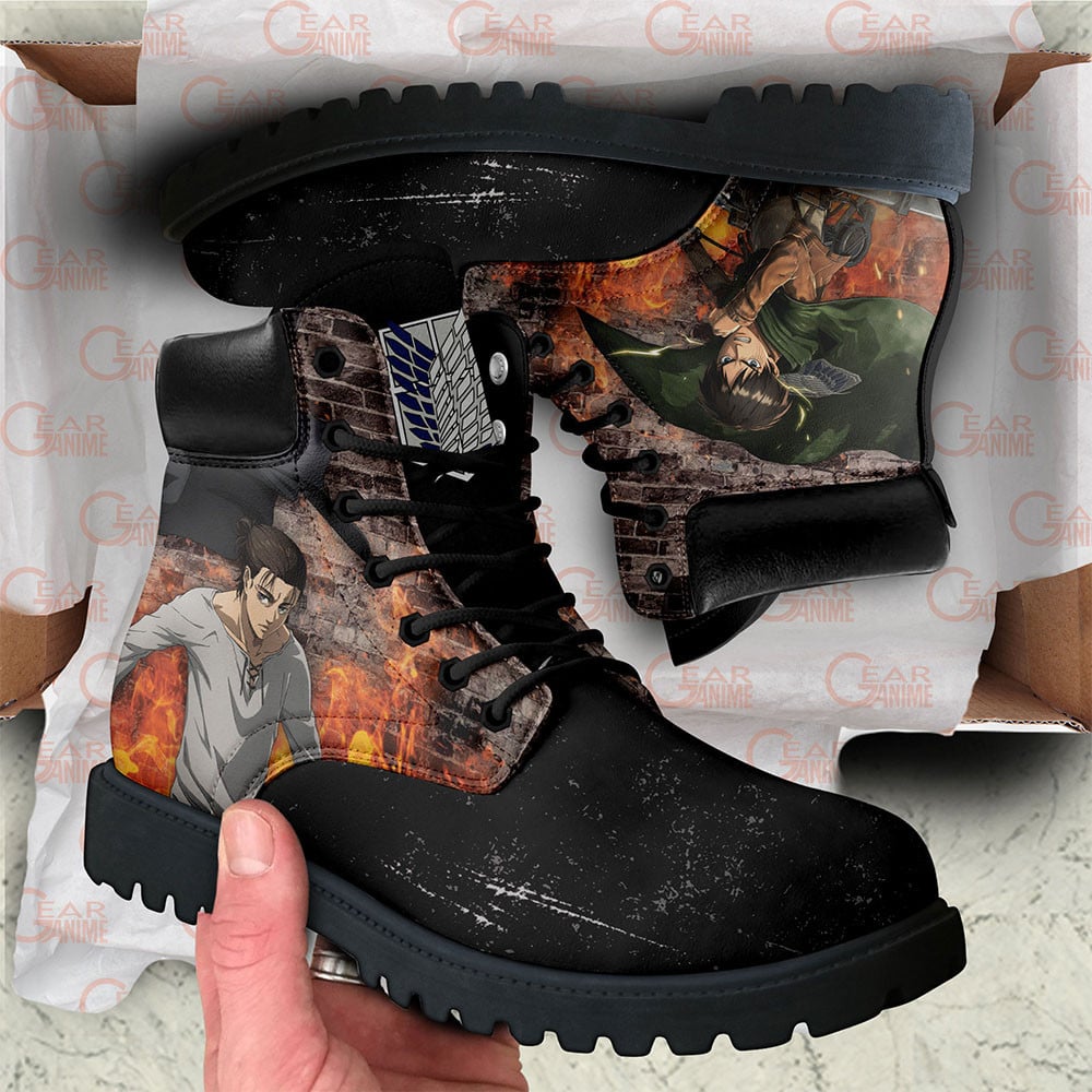 Attack On Titan Eren Yeager Boots Custom Anime Shoes