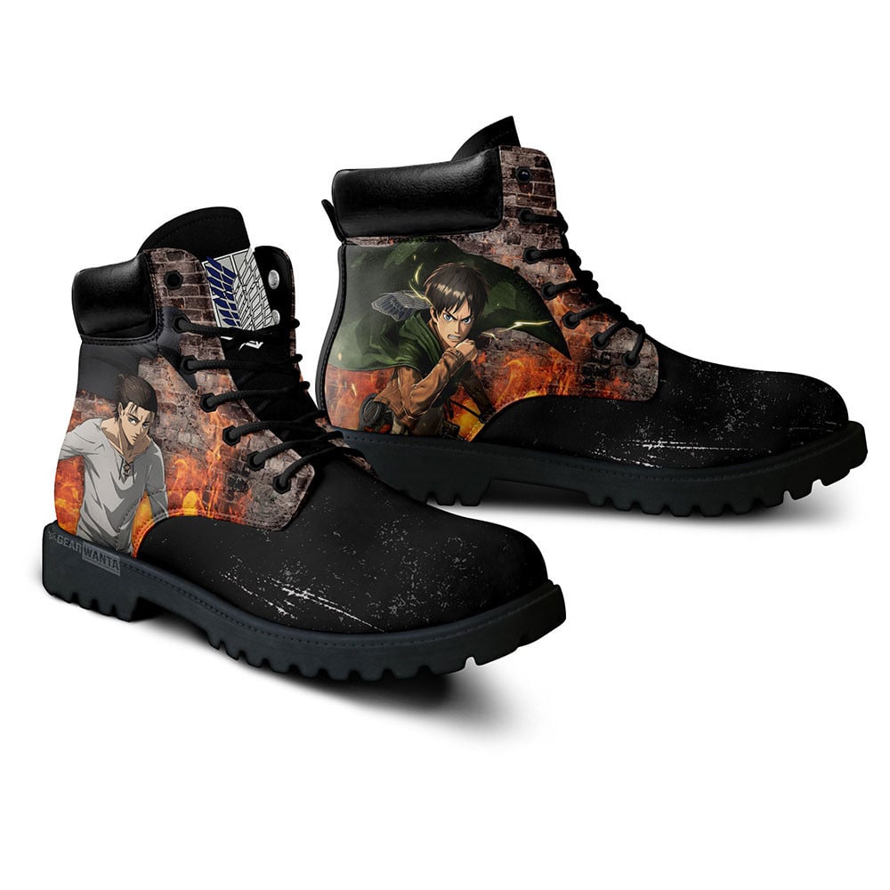 Attack On Titan Eren Yeager Boots Custom Anime Shoes