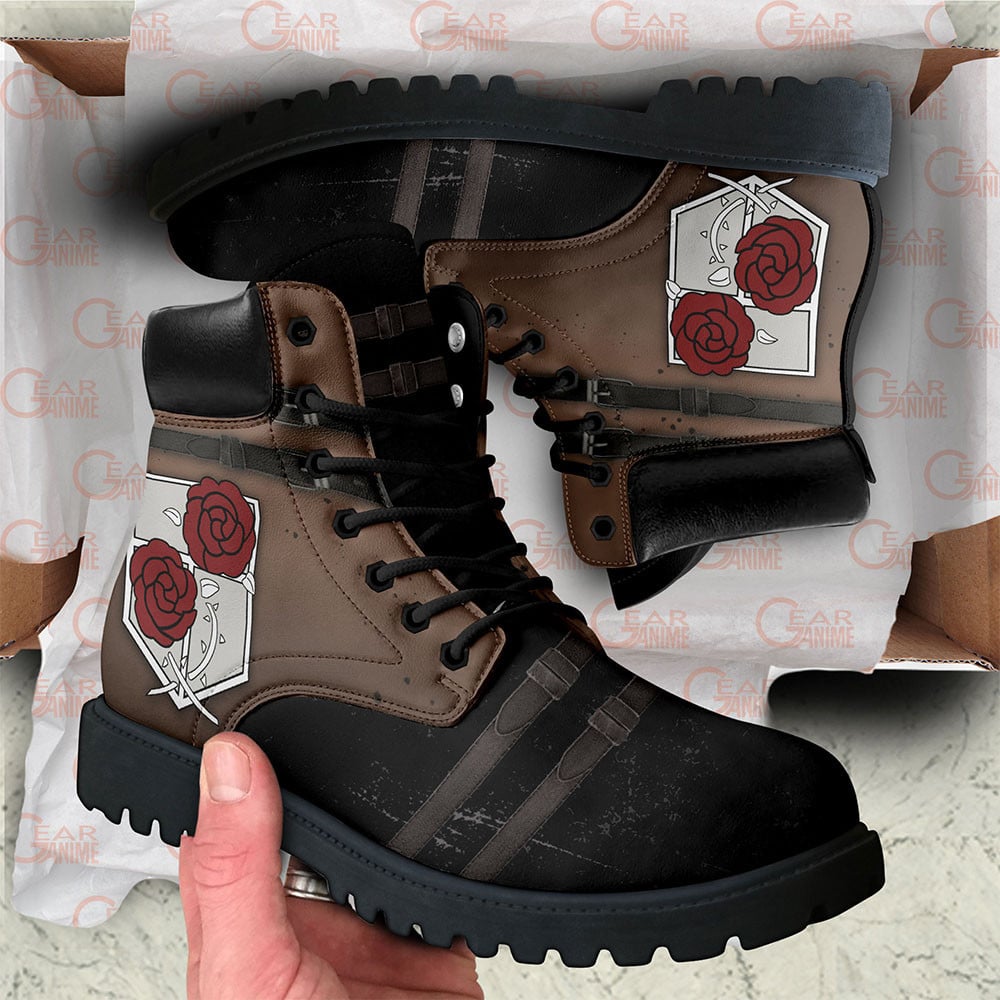 Attack On Titan Garrison Regiment Boots Custom Anime Shoes
