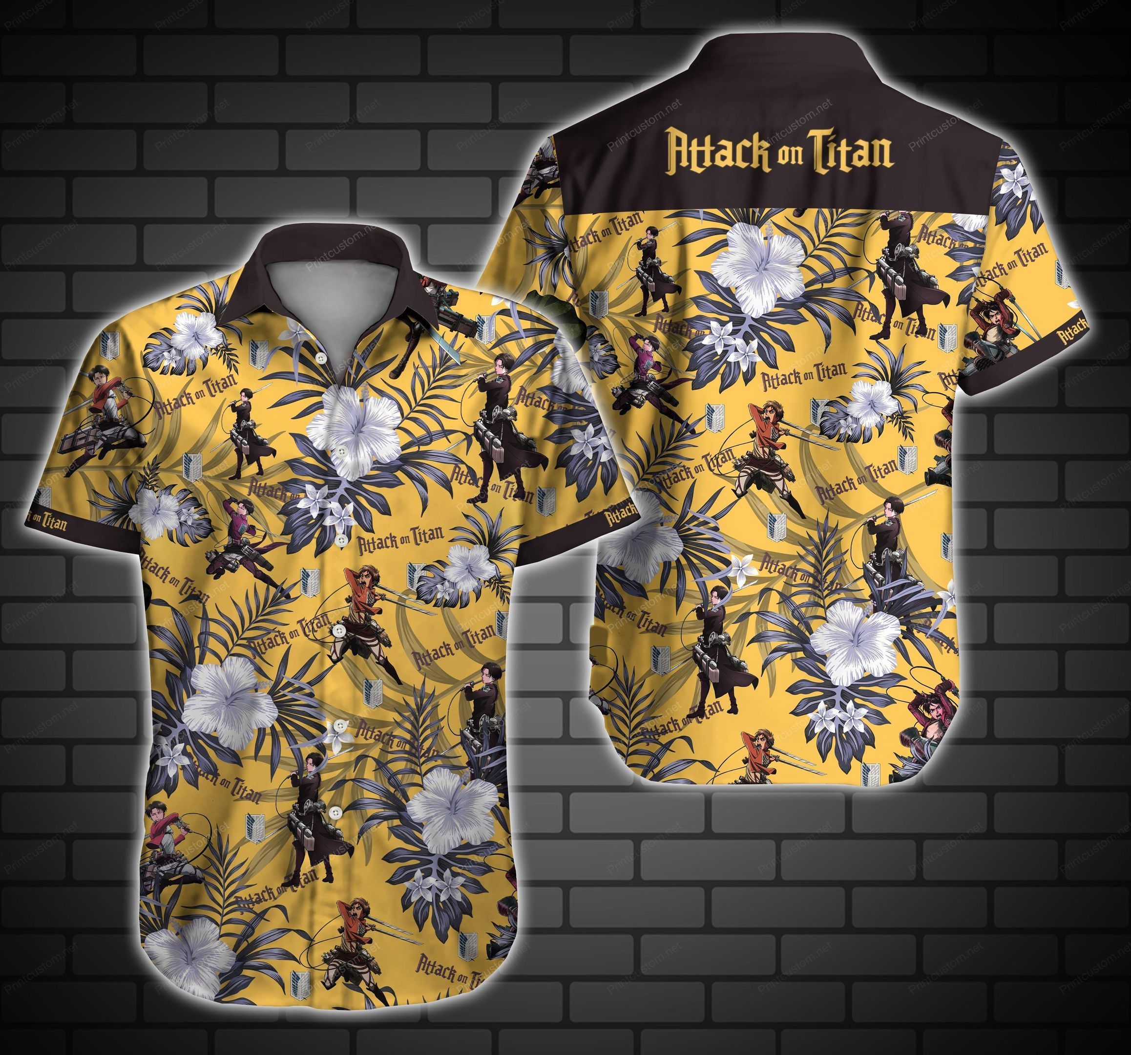 Attack On Titan Hawaii Shirt Summer Button Up Shirt For Men Beach Wear Hawaii Shirt Hawaiian Beach