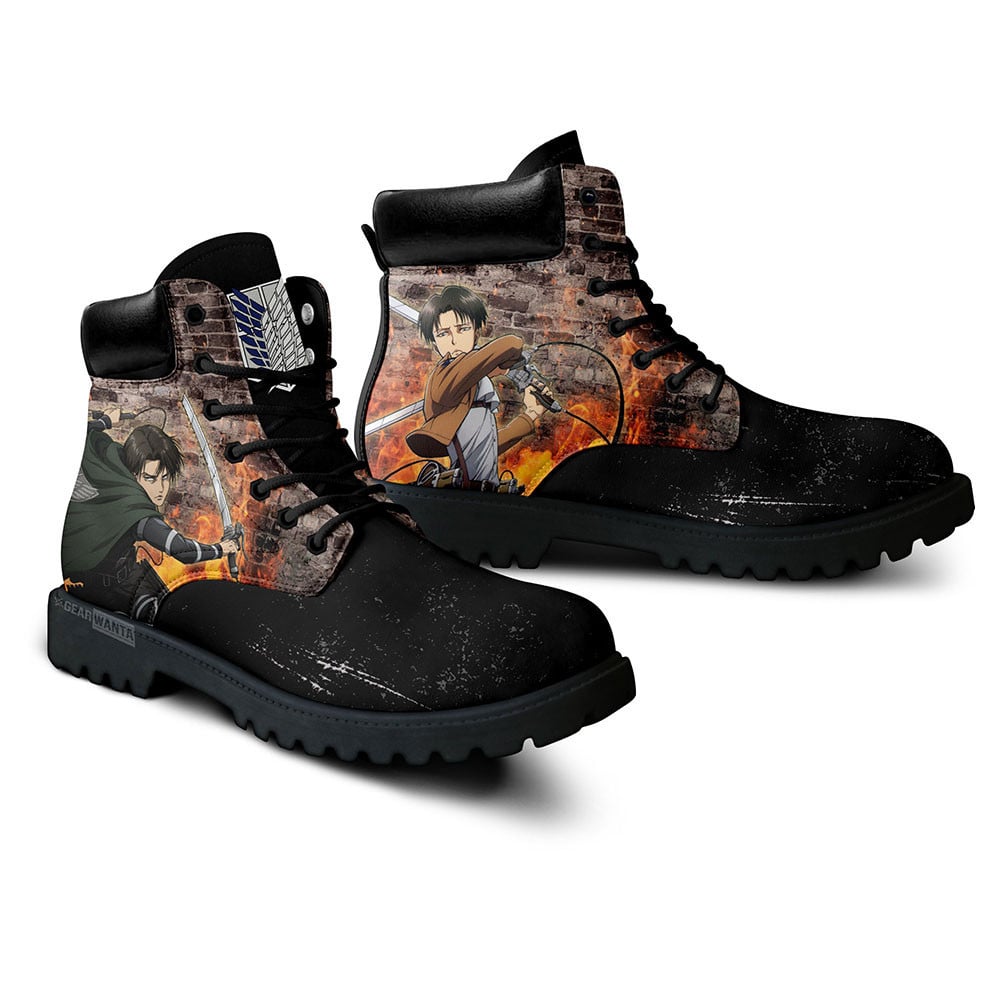Attack On Titan Levi Ackerman Boots Custom Anime Shoes