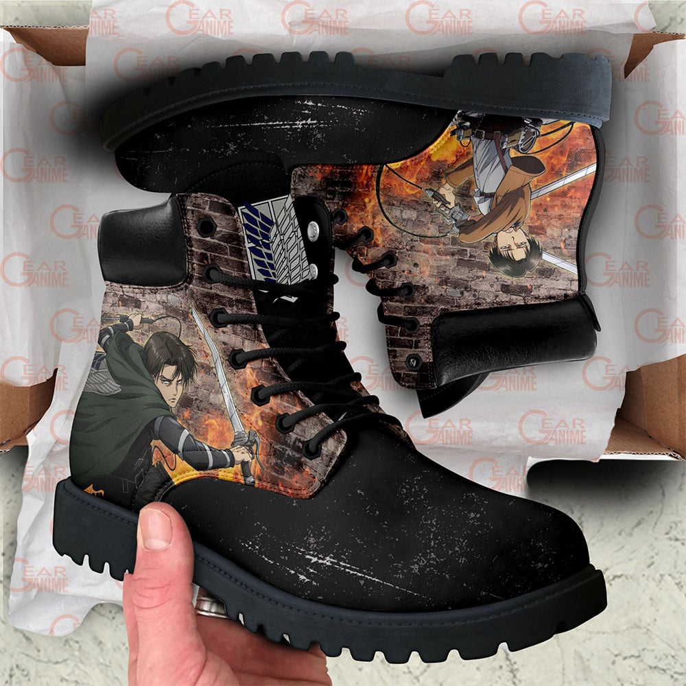 Attack On Titan Levi Ackerman Boots Custom Anime Shoes